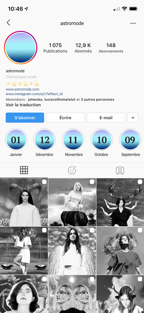 Astromode — roadmap Instagram