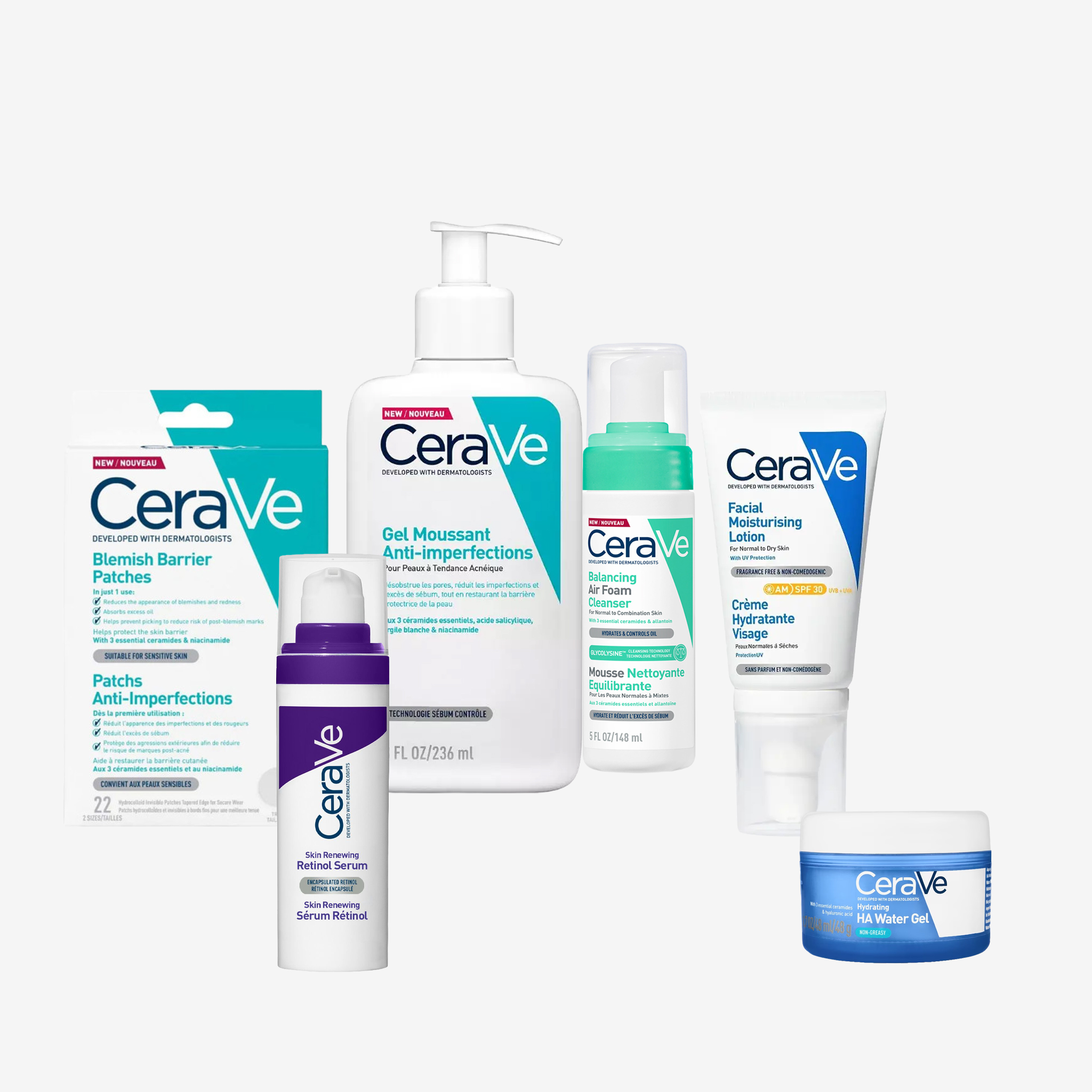 CeraVe — soins visage, avant retouche